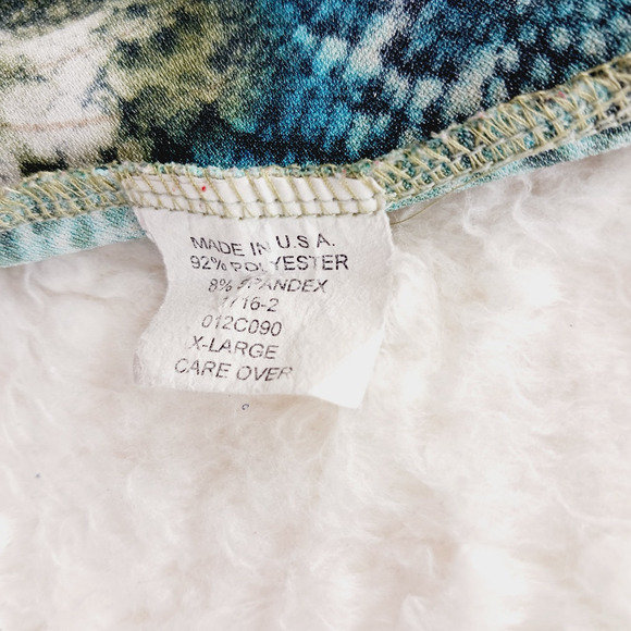 Blouse Size XL Mob Wife Teal Reptile Metallic Maximalist Witchy Artsy Edgy Y2K - Picture 13 of 14